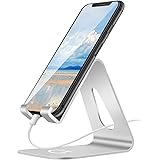 Gritin Phone Stand Holder - Pure Aluminum Super Stable Desktop Stand Holder Cradle Compatible with iPhone X 8 7 6, HUAWEI and