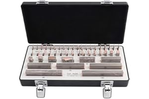 Okuyonic Endmaß-Messblock 47-teiliges Endmaß Hochpräzisions-Augenblock-Set Gute Schleifkraft mit Box für dimensionale Messtechnik-Anwendungen für die Werkstatt