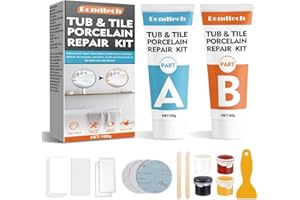 Bondtech Tile Repair Kit, White Shower Tray Repair Kit, Bath Enamel Repair Kit for Chips, Dents, Cracks, Holes on Porcelain, Ceramic(newXBG-B2)