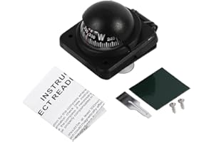 AKOZON bussola barca + Bussola con ventosa, bussola elettronica multifunzione Bussola per veicoli Navigazione Bussola per esterno per auto Sea Marine Boat Ship