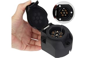OPP ULITE 7 Pin Trailer Socket Adapter 7 Pole Trailer Towbar Towing Socket Connector 12V Waterproof Plastic Trailer Plug Socket for Euro Cars Trailers RV Caravans (TS02A-7 Pin)