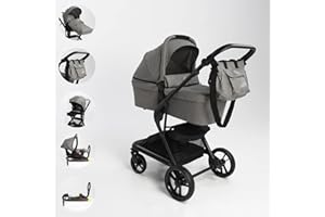 Kinderwagen 4 in 1 komplettset, LOVY Speedy (Grey Cat). Der Komplettset erhaltet: Babywanne, Babyschale für das Auto, Sportsitz, Isofix-Basisstation, Wickeltasche, Regenschutz und ein Moskitonetz.