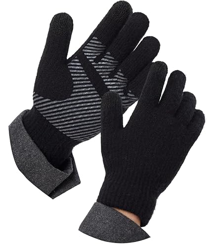 TAGVO Guanti Invernali Uomo Guanti in Maglia con Touch Screen Guanti Caldi Elastici Antiscivolo per Uomo Donna Guanti Termici Invernali per Sci Ciclismo Escursionismo Guida Sport all'Aria Aperta
