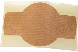 MD LABELS MDlabels Brown Natural Kraft Labels for Jars, 100 x 58 mm, 100 Practical Adhesive Labels for Labelling Storage Jars, Jam Jars, Ribbed Labels