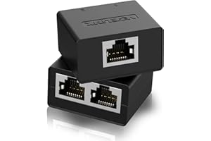 VCELINK Lan Splitter 1 na 2 jednocześnie, rozdzielacz CAT6 CAT5E CAT5 Ethernet, 1 do 2 gniazda na gniazdo RJ45 do routera, komputera, 1 para