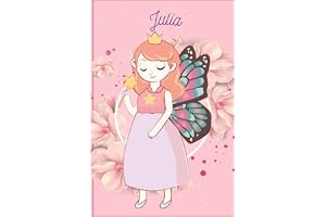 Julia: Fairy Princess - Personalized Blank Lined Journal Notebook Gift For Girls, Women