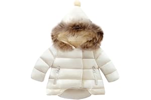 SUSENSTONE Manteau BéBé Fille Enfants Mignon Mode Automne Hiver Manteau Doudoune Capuche Fourrure VêTements Chauds éPais Coat Enfants Pour 6 Mois-5 Ans