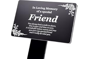 OriginDesigned Special Friend Memorial Remembrance Plaque Stake - Black Waterproof, Outdoor, Grave Marker, Tribute, Plant Marker (Black)