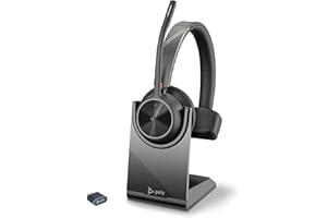 Micro-casque sans fil Poly Voyager 4310 UC et socle de chargement - Micro-casque Bluetooth monaural avec perche de microphone antibruit - Connexion à un PC/Mac/Téléphone portable - Teams (certifié)