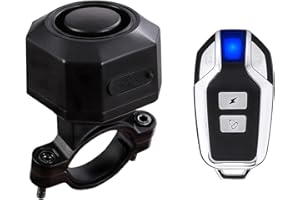 Mengshen Bicicleta de Alarma con Mando a Distancia Inalámbrico Recargable Antirrobo Sirena Sirena Sensor Movimiento Adecuado para Bicicleta Moto Scooter Vehículo Remolque