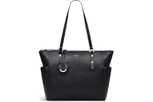 RADLEY London Silk Street Ziptop Shoulder Handbag for Women, Made from Leather with Cut Edge Detailing, Zip Fastened Handbag with Twin Shoulder Straps & Side Slip Pockets