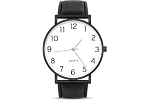 OFFCUP Armbanduhr Herren, Analog Quarz Uhr für Männer Uhren Minimalist Herrenuhr mit Lederarmband und Großem Zifferblatt, Klassische Business Leicht zu Lesen