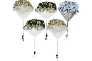 VNIDJGB 5 Pcs Parachute Toys for Kids,Plastic Hand Throwing Toy Soldiers Parachute,Mini Soft Camo Paratrooper,Creative Camo Paratrooper Outdoor Flying Games,for Girls And Boys,Birthday Gifts