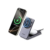 UGREEN MagFlow Qi2 sertifikalı 15W iPhone şarj istasyonu, MagSafe ile uyumlu 2'si 1 arada manyetik şarj istasyonu, iPhone 16,