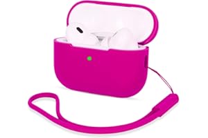 AOTUAO Compatibile con AirPods PRO 2 Custodia Case Cover, Case Protettiva Antiurto Antiscivolo in Silicone per AirPods PRO 2 Seconda Generazione 2022 Custodia con Silicone Lanyard, Rose Pink