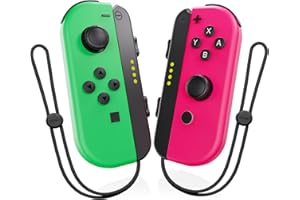 Duufun Switch Controller, L/R Kabelloser Switch Controller Joystick kompatibel mit Switch/OLED/Lite mit Dual Motors, Plug-and-Play, mit Comfort Grip-Grün und Rosa