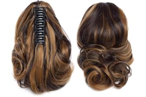 Elailite 12" Queue de Cheval Postiche Extension de Cheveux par Griffe Pince Cheveux Faux 30cm - Claw on Ponytail Hair Extensions - Marron Foncé/Marron Foncé