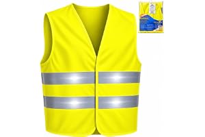 ET EXTRATOOLS Chaleco Homologado DGT/ISO 20471 | Chaleco Reflectante Homologado Chaleco Trabajo Alta Visibilidad Amarillo para Coche, Moto, Obra y Emergencias