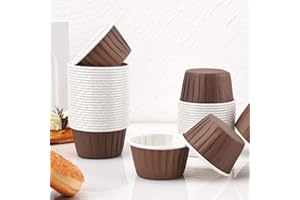 Guowall Pirottini di carta per muffin, 50 pezzi (Marrone scuro)