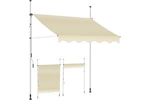 KESSER® Store banne avec manivelle pour Balcon | Store pour Balcon sans Trous à percer, résistant aux UV, réglable en Hauteur, Hydrofuge, protège du Soleil, Toit de terrasse (350cm, Beige)