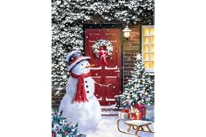 askkqtx Christmas Diamond Painting Kits for Adults,Christmas Snowman Diamond Art Kits DIY 5D Round Full Drill Gem Art Kits for Beginner,Diamond Dots Painting Kit for Home Wall Decor 12x16Inch