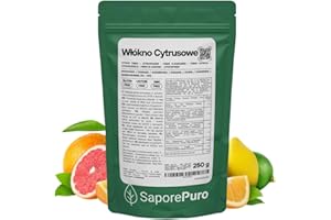 SaporePuro Błonnik cytrusowy 250 g - Zagęszczacz, emulgator i naturalny stabilizator - Idealny do lodów, sosów, serów, polew, wypieków - Bezglutenowy