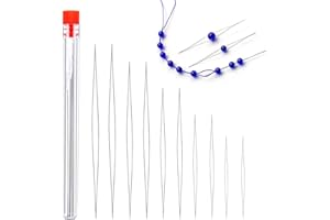 NAYAGOGO 10 Pcs/5 Sizes Stainless Steel Sewing Needles, Beading Needle, Big Eye Beading Needles for Jewellery Making, Bead Needles for Jewellery Making (5.8cm, 7.5cm, 10.2cm, 11.5cm, 12.7cm)
