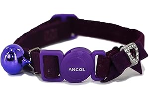 Ancol Collar de Gato con corazón de Terciopelo Morado