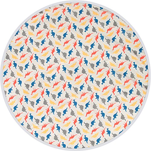Kenley Baby Highchair Floor Splash Mat - Waterproof Under High Chair Feeding Spill Splat Mats - Messy Play Catch All Protector Cover - Happy Dino