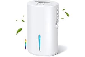 Gocheer Déshumidificateur 2000ml Jusqu'à 800 m², Déshumidificateur pour chambre, compact et silencieux, utilisation portable avec 7 Lumières Colorées,Chambre, Bains, Armoire
