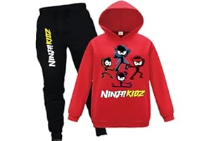 FORLCOOL Ninja Kidz Survêtement 2 pièces pour garçons et filles avec sweat à capuche et pantalon de jogging