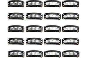 Tadipri Clip de Peluca, 20Pcs Extensión de Pelo Clips, Pinzas de Metal en Forma de U, 9 Dientes Snap-Comb Peluca Clips, para Sujetar Pelucas, Extensiones de Cabello Diy