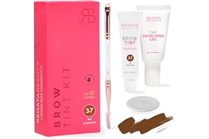 RB RENATA BEAUTY Renata Beauty Kit de Teinture pour Sourcils – Kit de Coloration des Sourcil Avec Couleur, Crème Oxydante et Brosse – Effet Longue Durée Jusqu'à 4 Semaines – 30 Utilisations [Brun]