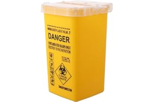 Artibetter Aguja para objetos punzantes, contenedor de eliminación médica con cierre seguro (amarillo)