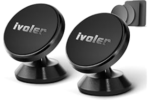 ivoler [2 Stücke] Handyhalter fürs Auto, Handyhalterung Auto Magnet, KFZ Magnet Handyhalter 360 Grad Einstellbare Smartphone Halterung Auto kompatibel für iPhone, Samsung, Huawei usw.- Schwarz