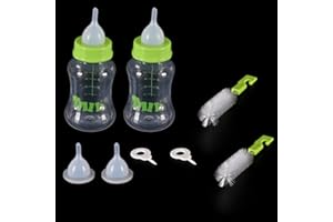 CCCYMM 2 Pcs Feeding Nursing Bottle Nipple Brush Kit For Dog Puppy Cat Kitten Pet 150ml