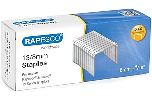 Rapesco S13080Z3 Type 13/8 mm Galvanised Tacker Staples, Pack of 5000