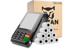 20 rollos de rollos de papel térmico RYZAN Till Rollos de 57 x 40 mm para tarjetas de crédito PDQ Máquina de Till Rollos de caja registradora de recibos de papel térmico para PDQ POS EPOS EFTPOS