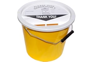 PDK Charnwood Charity Money Collection Bucket With Lid (5.7 Litres) - Yellow