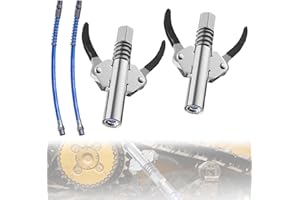 Delamiya 2 boquillas de prensa de engrasado, acoplador G con manguera de prensa de engrase de 30 cm, boquilla de prensa de engrase, prensa de grasa para engrase, accesorios para todo tipo de prensas