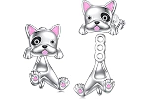 POPLYKE Orecchini a perno Axolotl, a forma di gatto, cane, rana, da donna, in argento Sterling 925, maiale, gatto, rana, ipoallergenici, volpe, bulldog francese, idea regalo di compleanno