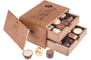 ‎CHOCOLISSIMO Chocolaterie - Geburtstag - 20 Luxus Pralinen | in einem Holzkästchen | Alles Gute zum Geburtstag Schokolade | Geschenkidee | Geburtstagsgeschenk | Frauen | Männer | Mutter | Mama | Papa