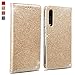 Produktbild Huawei P20 Pro Hülle,OKZone Luxus Glitzer Bling Premium PU Leder Handyhülle [Ultra Slim] Brieftasche-stil Magnetisch Folio Flip Klapphülle [Transparenter TPU Stoßfänger] Etui Brieftasche Hülle [Karte Halterung] Schutzhülle Tasche Case Cover für Huawei P20 Pro (Gold)