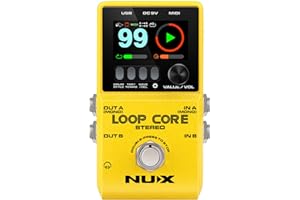 NUX Loop Core Stereo Guitar Looper Pedal, 6 Hours Recording Time, Stereo Audio, MIDI Control, Booth Simulation for Output to Mixer.