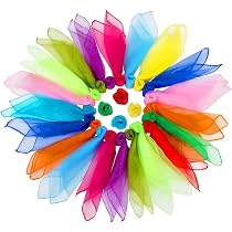 12 Foulards De Jonglage 60x60 Cm - Colorés, Légers, Pour Enfants Et Adultes - 8
