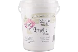 IberNorma Amelie Prager 1 Litro Pintura a la Tiza para muebles, Chalk paint para decoración y manualidades en madera 1L (01 Blanco Nieve)