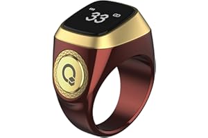 Al salama Tasbih Counter Prayer, Tasbih Smart Ring Count, Digital Tasbih Zikr Ring for Men Women, Rechargeable Electronic Finger Counter for Prayer
