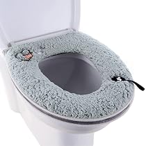 Soft Cloth Toilet Seat Cover Cushion (2 Pack) | Zip-Fly Warm Seat Pad For Cold Days - View #9