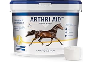 Nutriscience ArthriAid Joint Supplements for Horses, Glucosamine, Chondroitin, MSM & HA Supplement Aids joint Lubrication - Improves Joint Health & Mobility - 1.2kg Powder