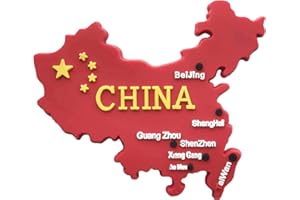 WEDARE MAGNET SOUVENIR Chińska mapa 3D magnes na lodówkę, chińska czerwona flaga pamiątki turystyczne, ręcznie wykonana PCW domowa naklejka na lodówkę dekoracja